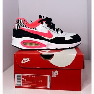 NIB Nike Air Max ST (GS) 7Y White Black Hyper Pink Running Shoes 653819-101